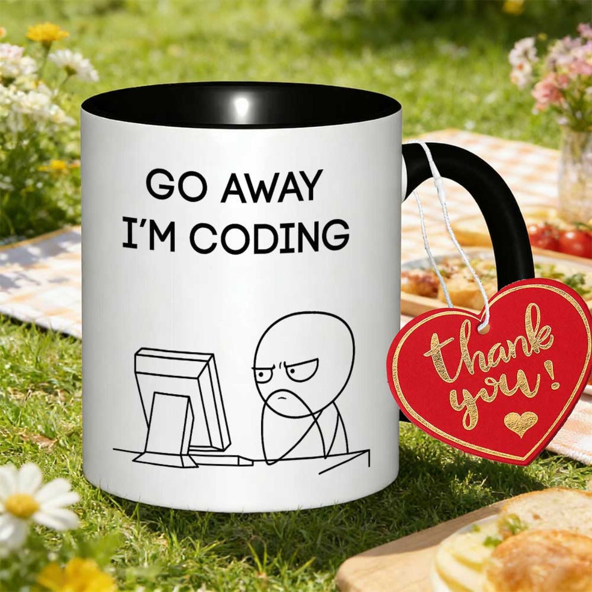 Tailorly Black Accent 11 oz Mug - im coding novelty gift printed text