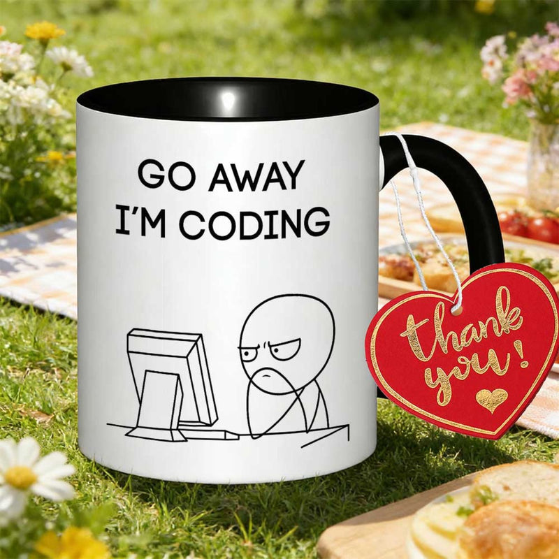 Tailorly Black Accent 11 oz Mug - im coding novelty gift printed text