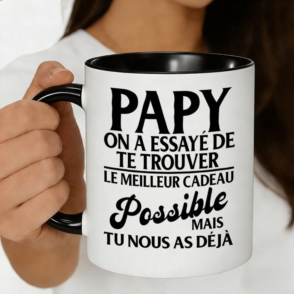 Tailorly Black Accent 11 oz Mug - dad we to find you the best gift fathers and grandfa