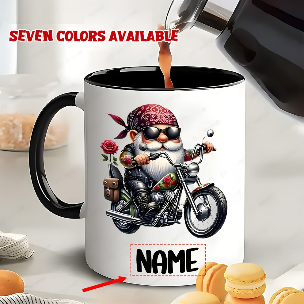 Tailorly Black Accent 11 oz Mug - grandpa with motorcycle fashion glasses
