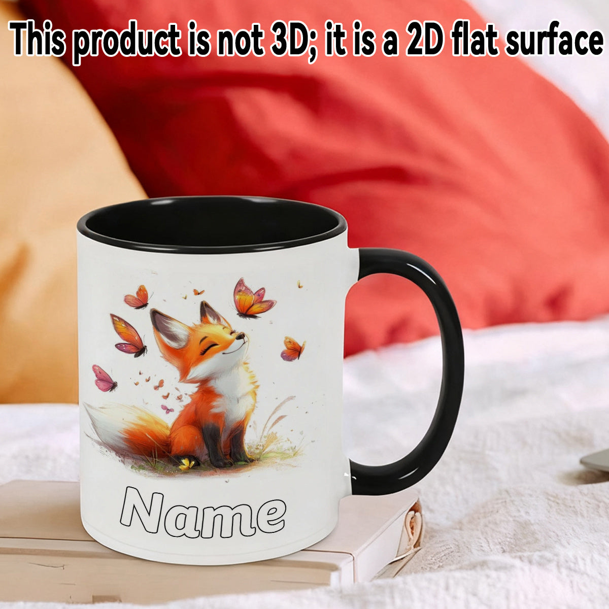 Tailorly Black Accent 11 oz Mug - item picture 1pc customizable text cute durable 11 ounces cartoon anime durable ceramic personalized coffee