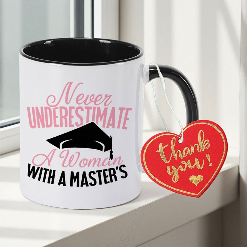 Tailorly Black Accent 11 oz Mug - empowering degree print