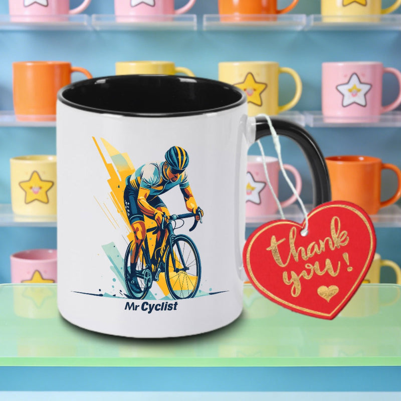 Tailorly Black Accent 11 oz Mug - mr cyclist logo