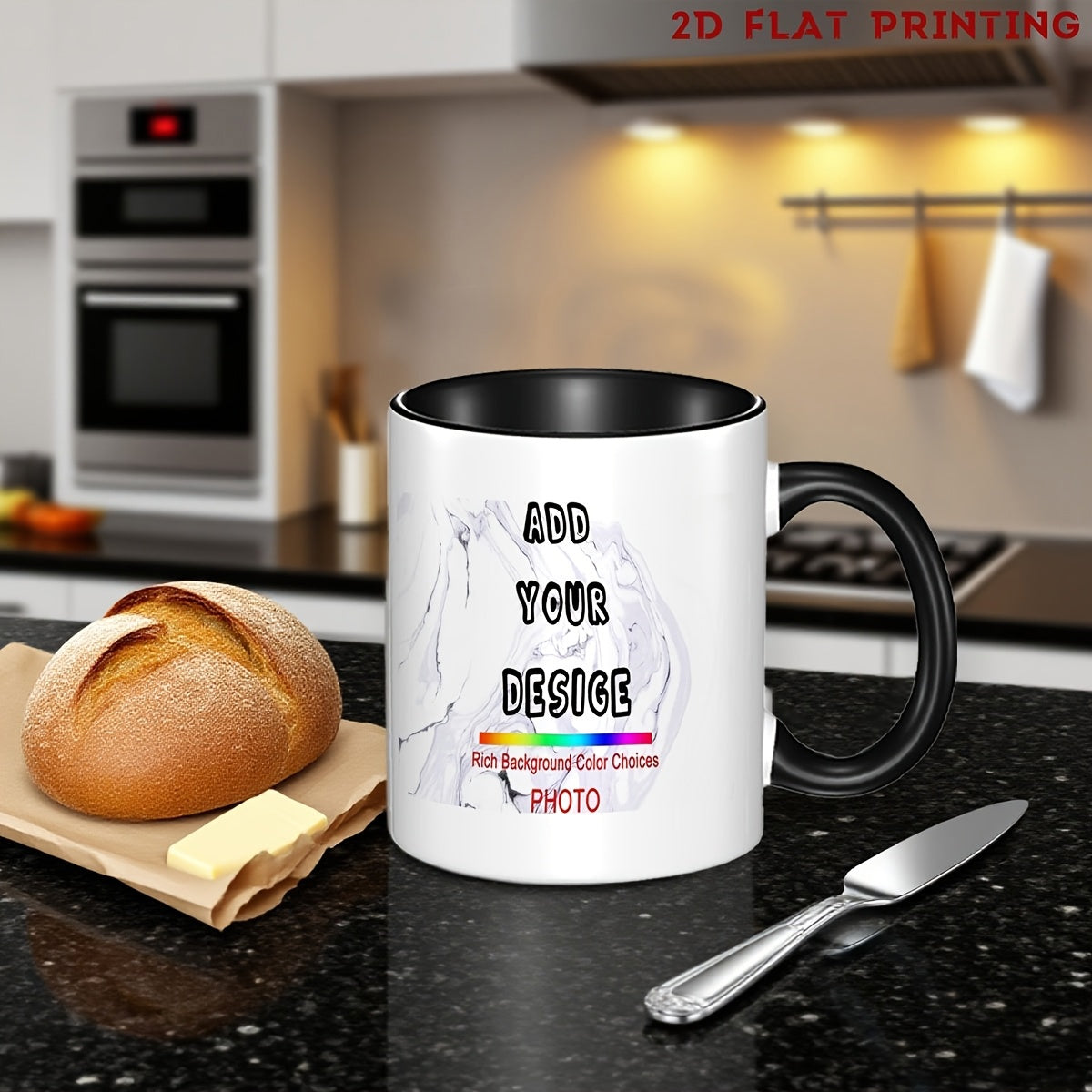 Tailorly Black Accent 11 oz Mug - item picture 1pc your image with designs christmas mug customizable coffee cup your photo mug for men and