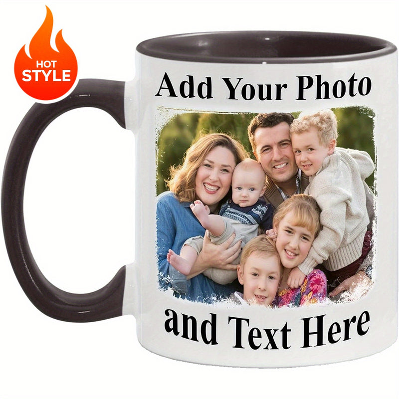 Tailorly Black Accent 11 oz Mug - personalized photo text