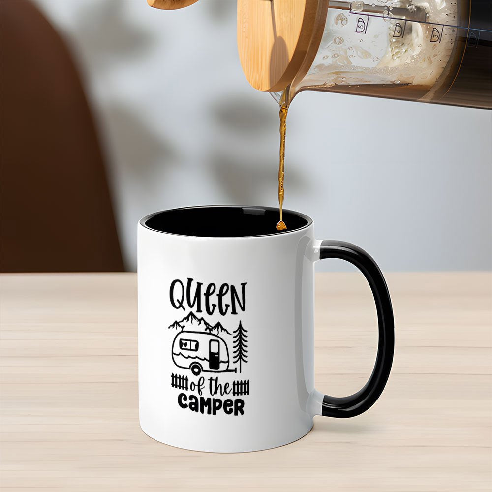 Tailorly Black Accent 11 oz Mug - funny camping design