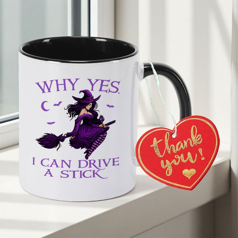 Tailorly Black Accent 11 oz Mug - halloween witch