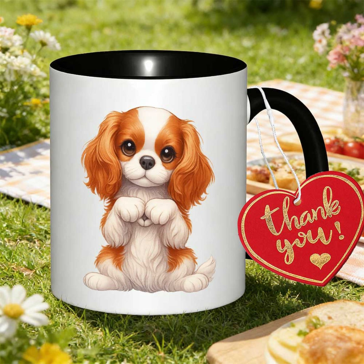 Tailorly Black Accent 11 oz Mug - adorable printed design with dark cooking classes friendship celebration retirement text