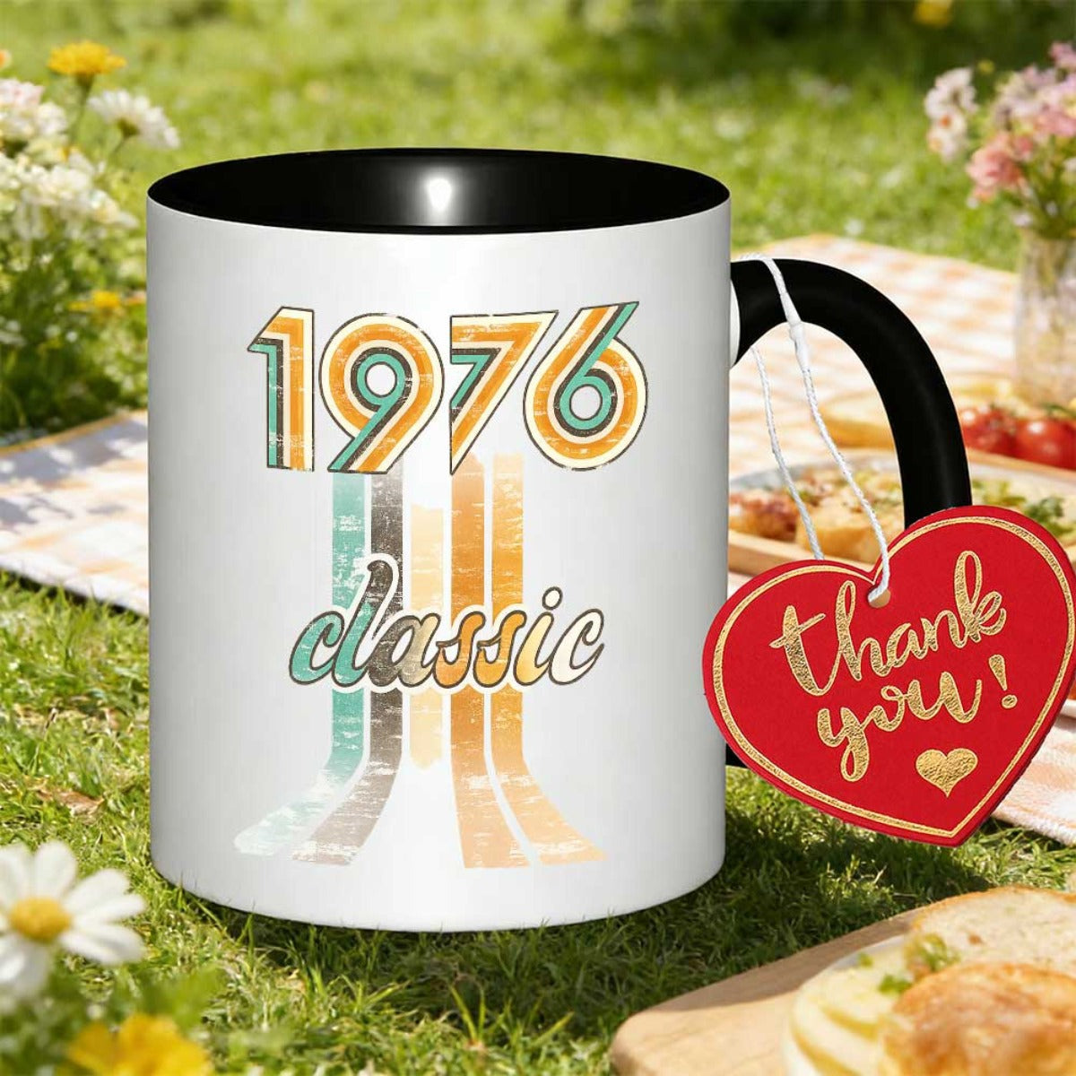 Tailorly Black Accent 11 oz Mug - 1976 classic printed
