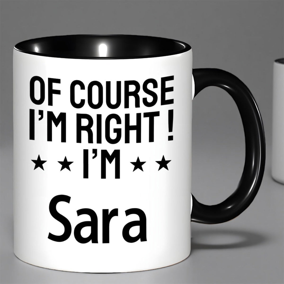 Tailorly Black Accent 11 oz Mug - im right im