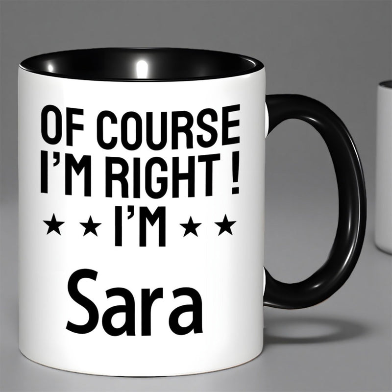 Tailorly Black Accent 11 oz Mug - im right im