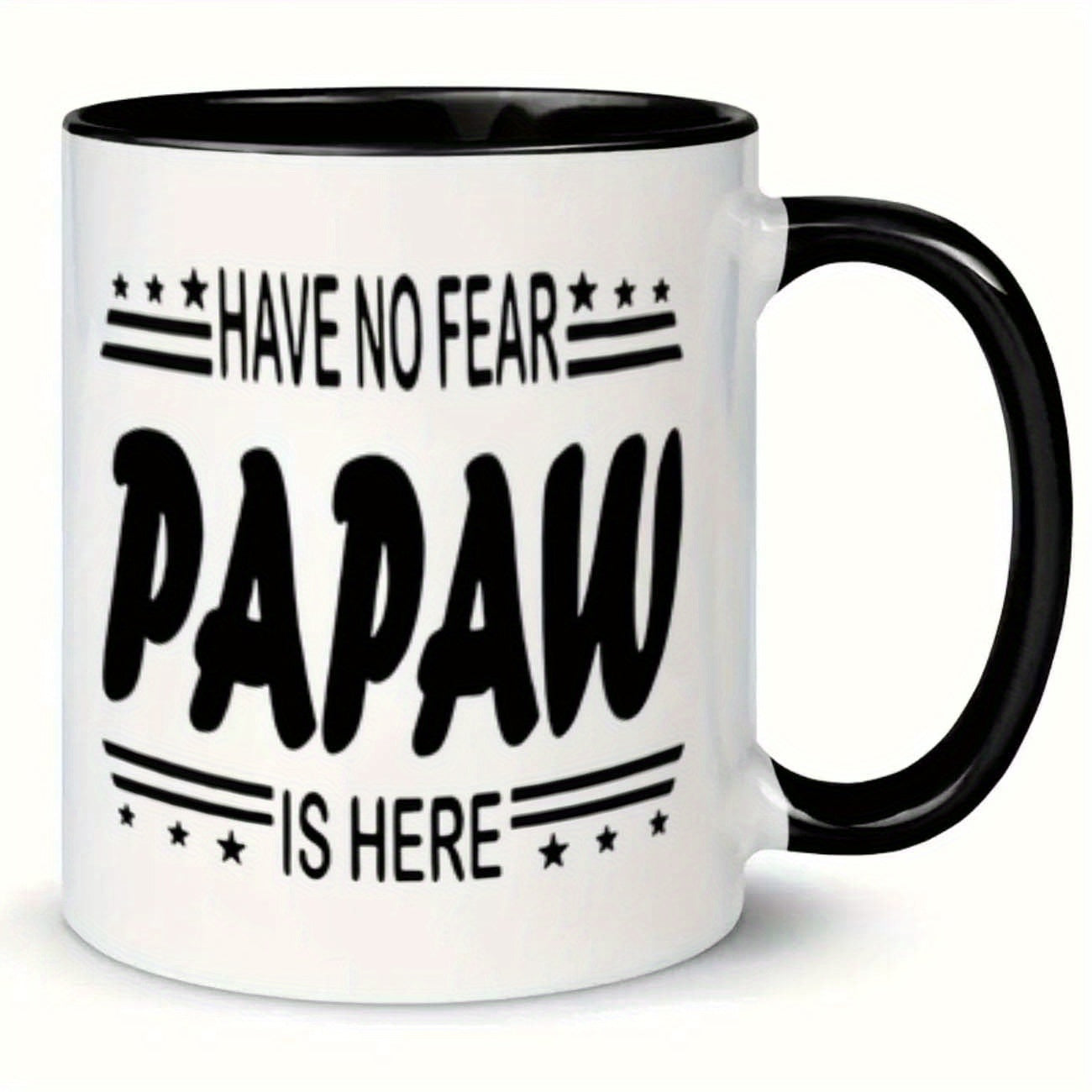 Tailorly Black Accent 11 oz Mug - item picture 1pc text coffee mug 11oz ceramic cup christmas new year water cup drinks christmas new year gift cute