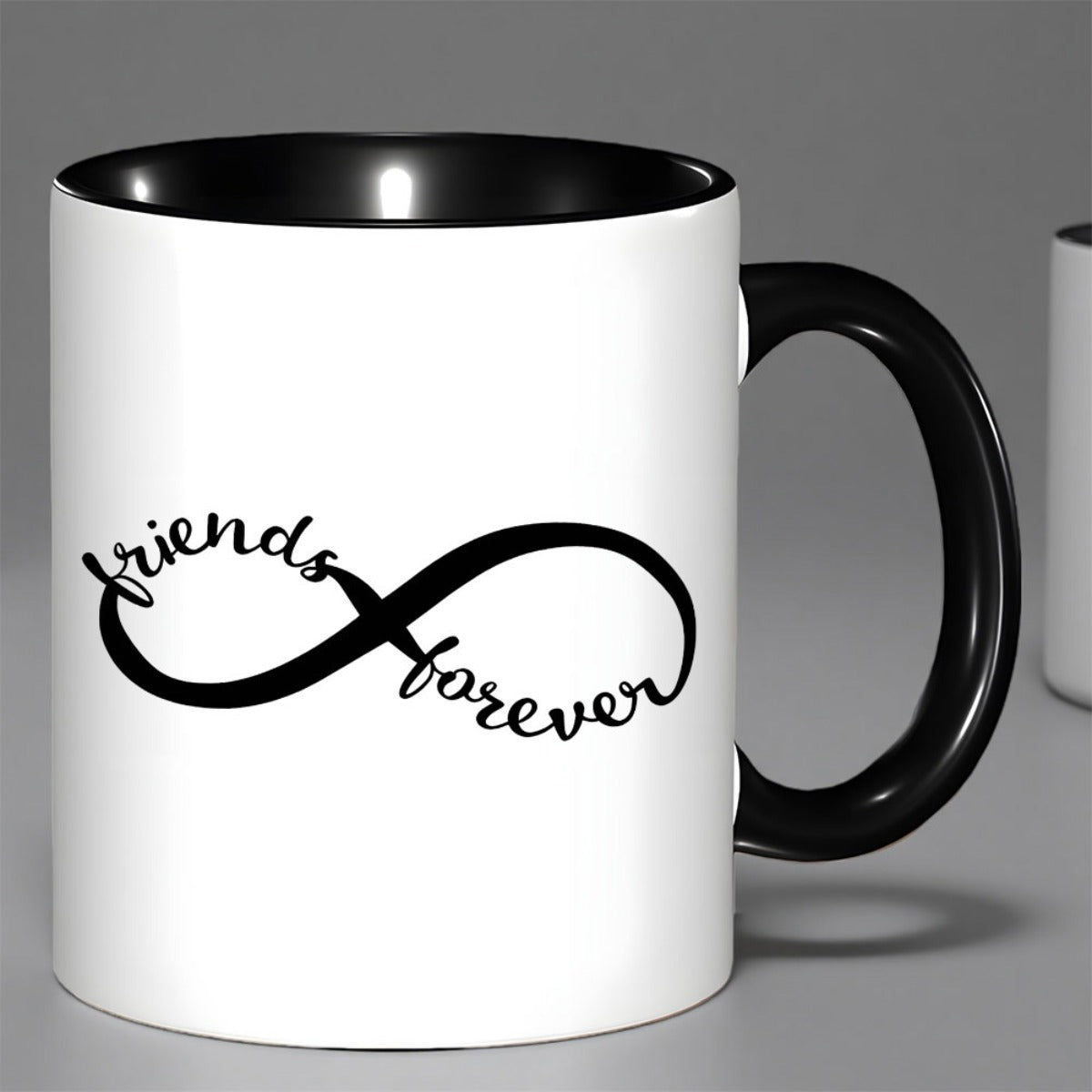 Tailorly Black Accent 11 oz Mug - infinity symbol