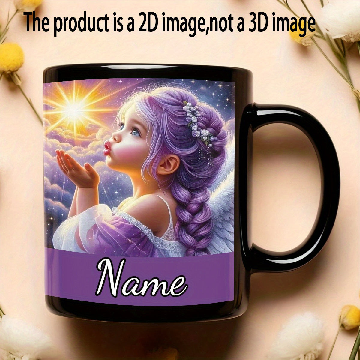 Tailorly Black Accent 11 oz Mug - customizable text cute cartoon anime