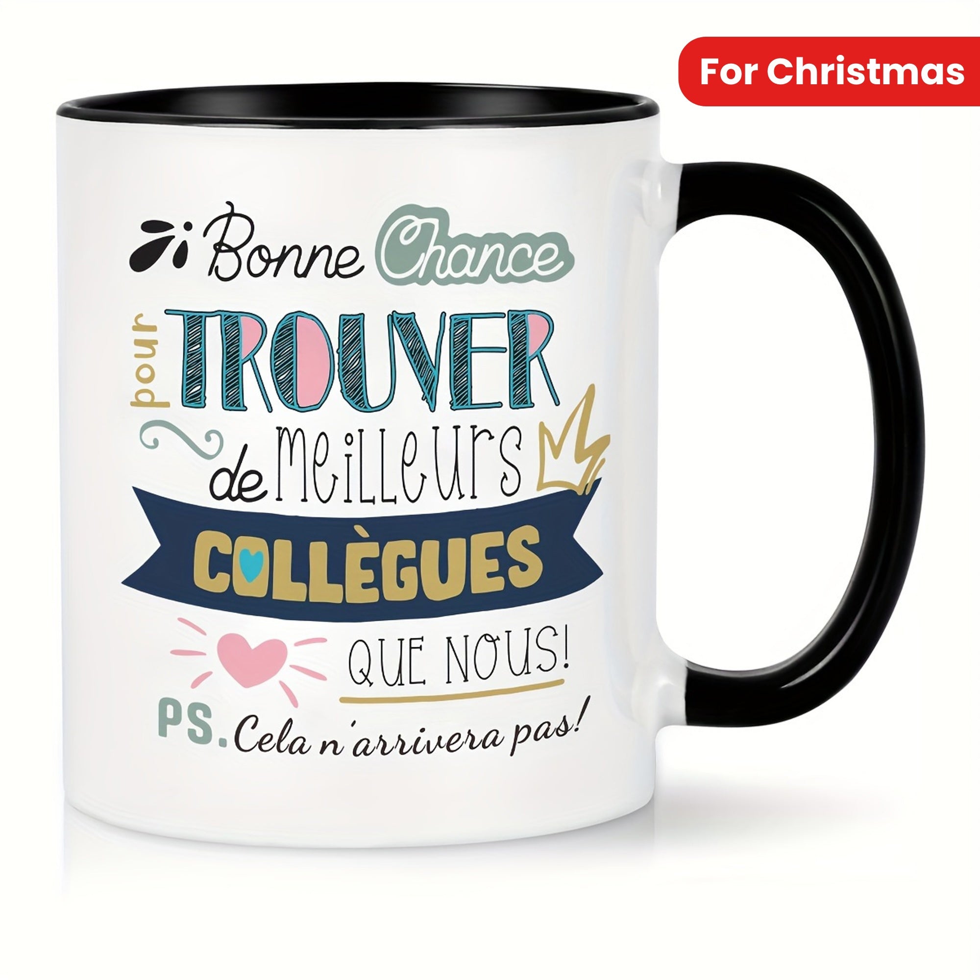 Tailorly Black Accent 11 oz Mug - item picture 11 ounce french style ceramic coffee mug vibrant durable dishwasher and microwave safe perfect farewell