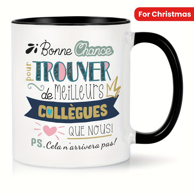 Tailorly Black Accent 11 oz Mug - item picture 11 ounce french style ceramic coffee mug vibrant durable dishwasher and microwave safe perfect farewell