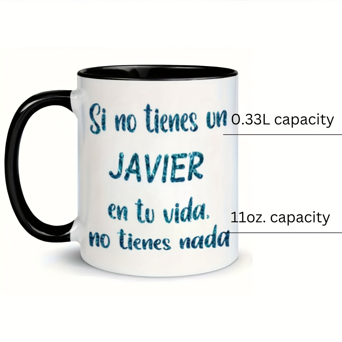 Tailorly Black Accent 11 oz Mug - humorous text