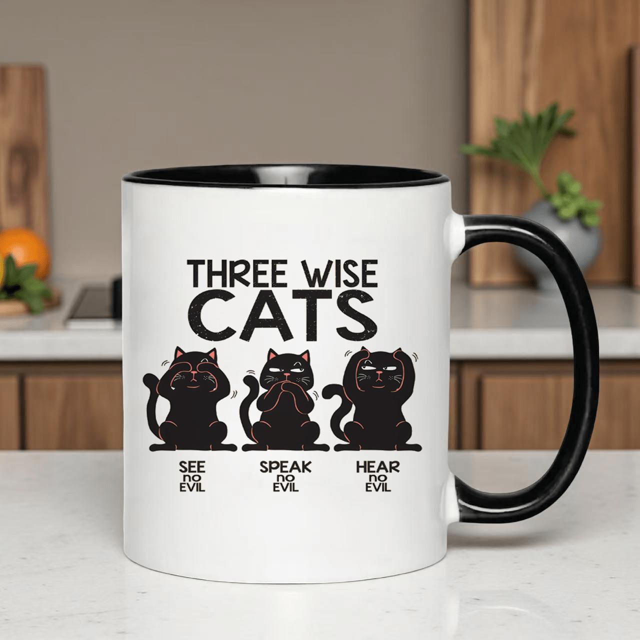 Tailorly Black Accent 11 oz Mug - three ideas funny pattern