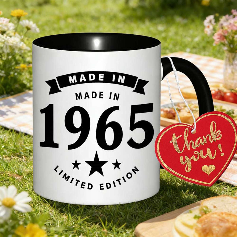 Tailorly Black Accent 11 oz Mug - 1965 edition printed