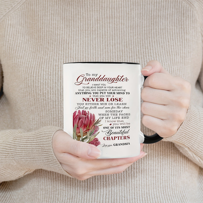 Tailorly Black Accent 11 oz Mug - poem for grandmothers and granddaughters