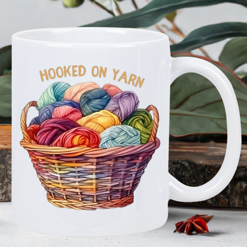 Tailorly Black Accent 11 oz Mug - yarn themed