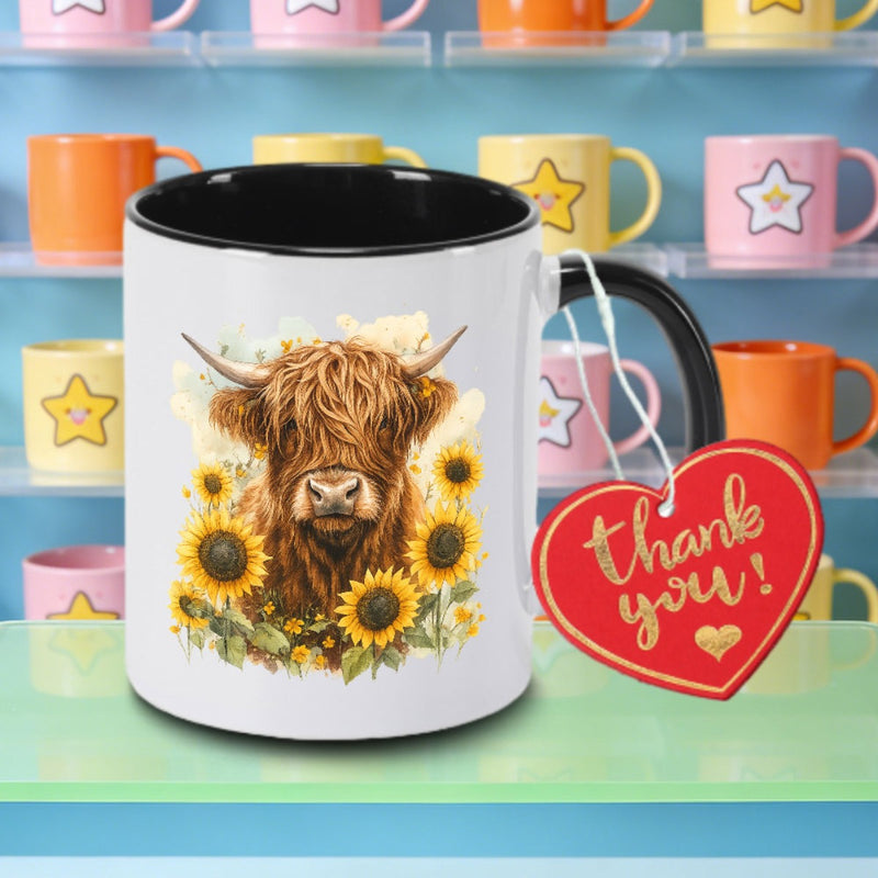 Tailorly Black Accent 11 oz Mug - highland logo
