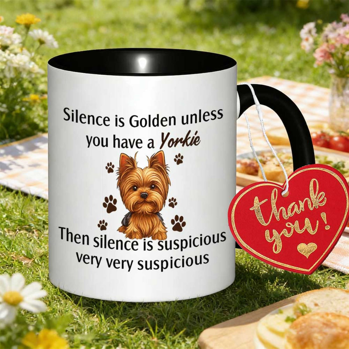 Tailorly Black Accent 11 oz Mug - humorous quote for yorkie enthusiasts