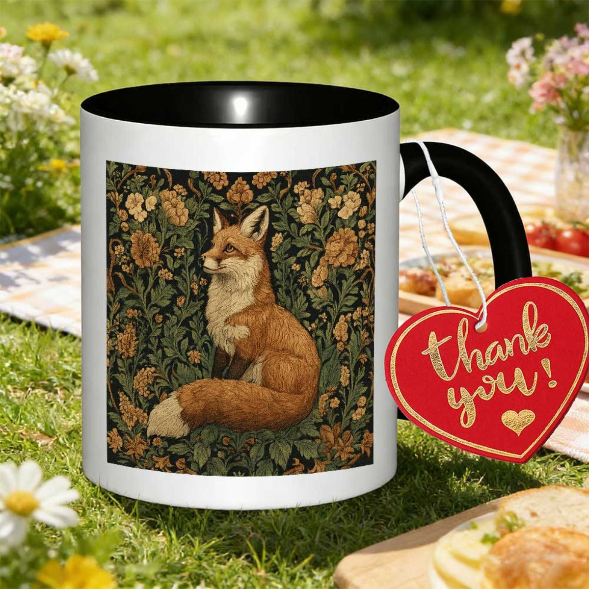 Tailorly Black Accent 11 oz Mug - item picture a single mug featuring and 11oz capacity 350ml modern vibrant concert nights or as a housewarming