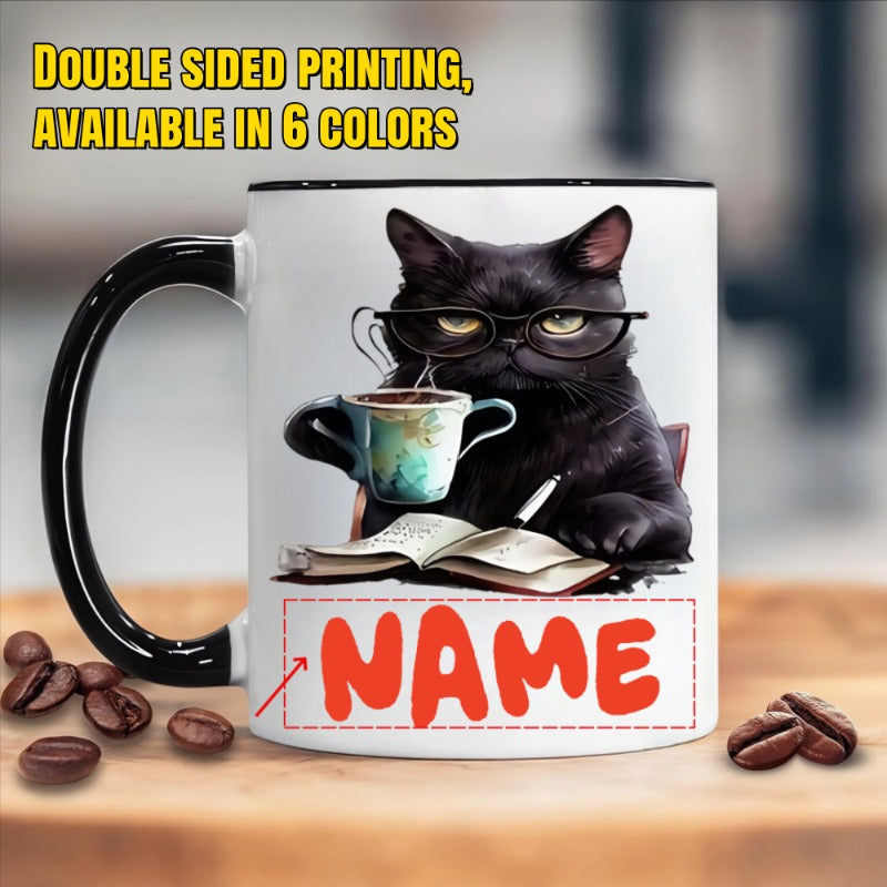 Tailorly Black Accent 11 oz Mug - custom design with personalized name option