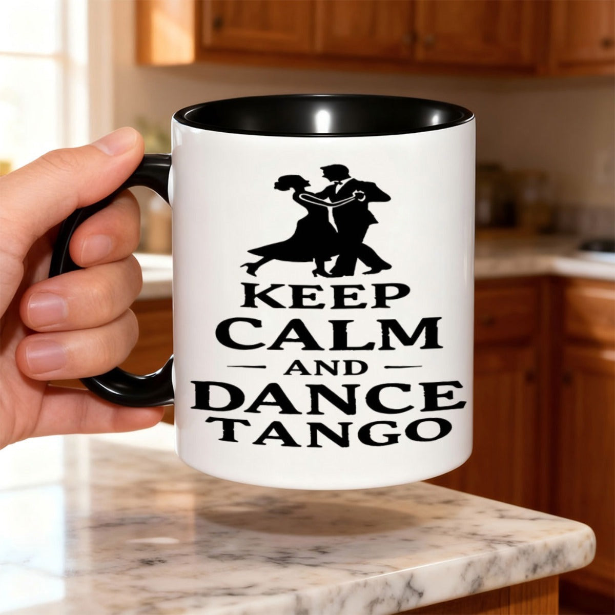 Tailorly Black Accent 11 oz Mug - dancing couple silhouette