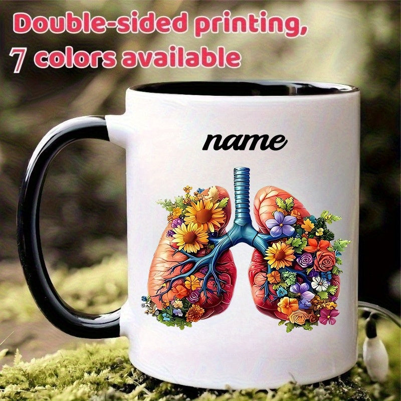 Tailorly Black Accent 11 oz Mug - lung illustration