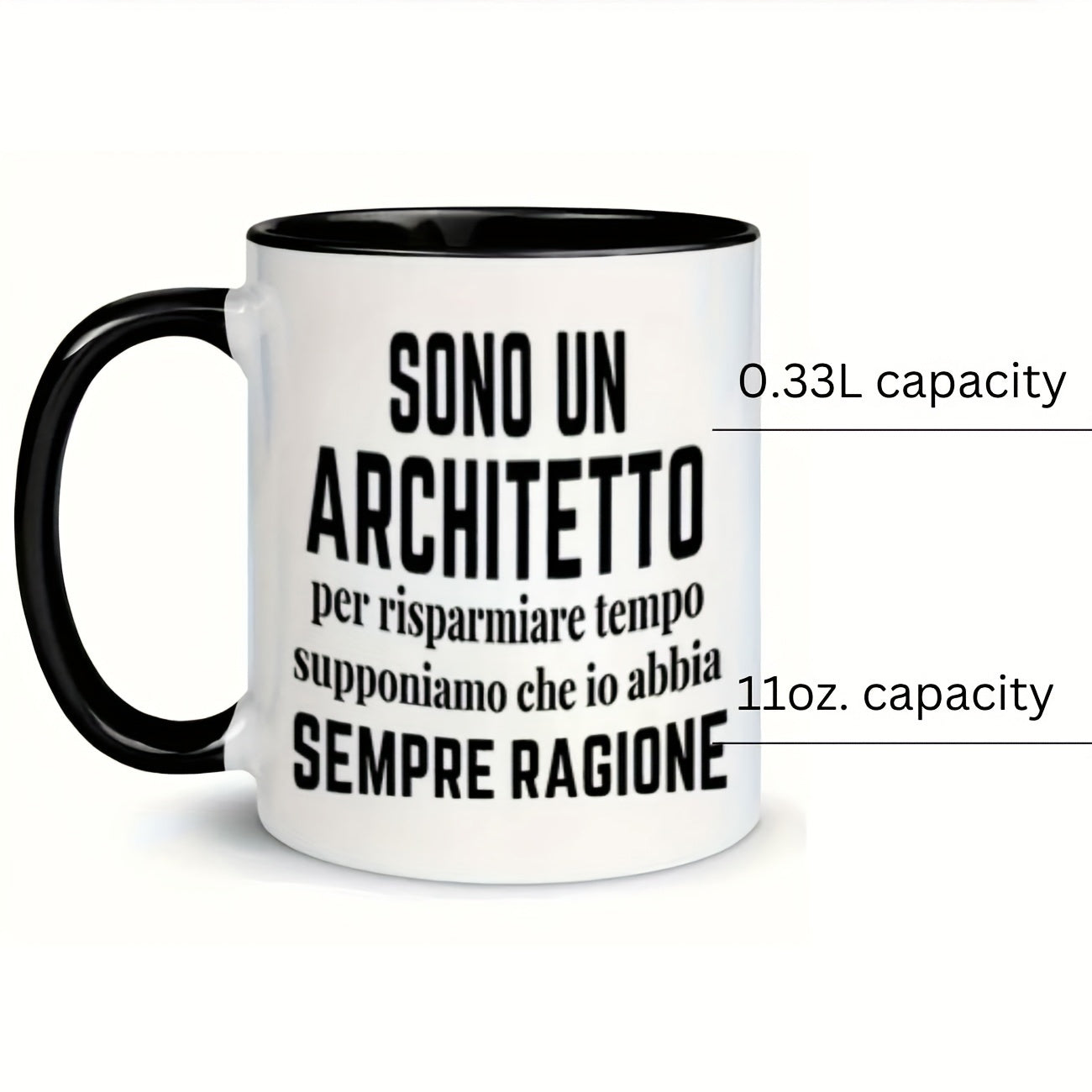 Tailorly Black Accent 11 oz Mug - humorous text