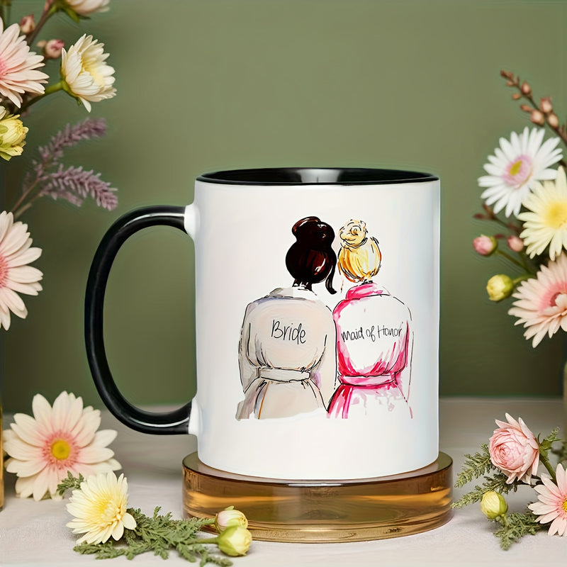 Tailorly Black Accent 11 oz Mug - bride coffee mug sister best friend wedding gifts bridal party novelty cup
