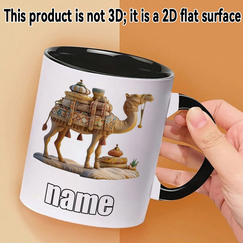 Tailorly Black Accent 11 oz Mug - customizable cartoon style camel