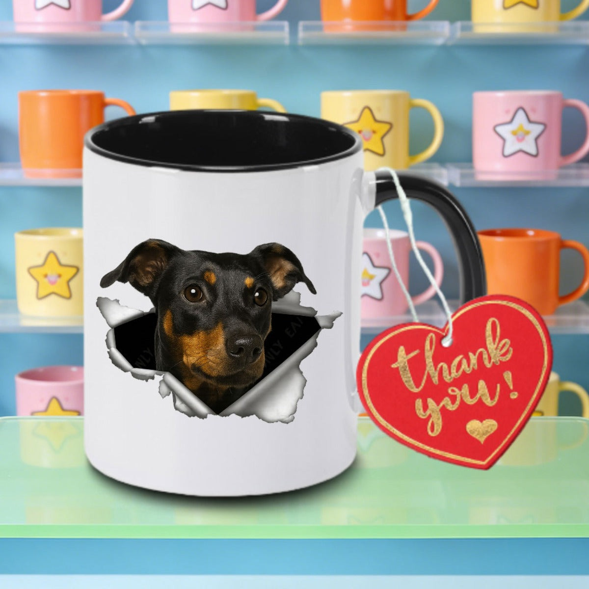 Tailorly Black Accent 11 oz Mug - item picture 1pc ceramic coffee mug coffee cup tea mug birthday gift reading can hold tea milk water while reading
