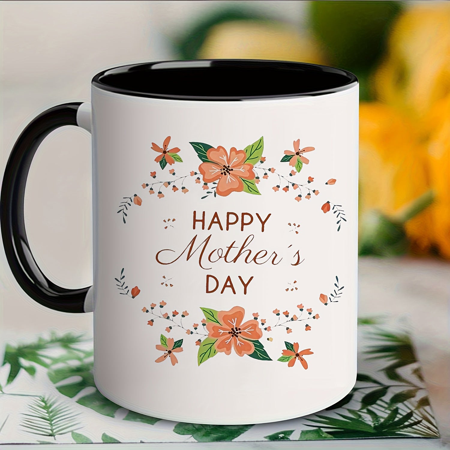 Tailorly Black Accent 11 oz Mug - mommy happy mothers day fun cartoon