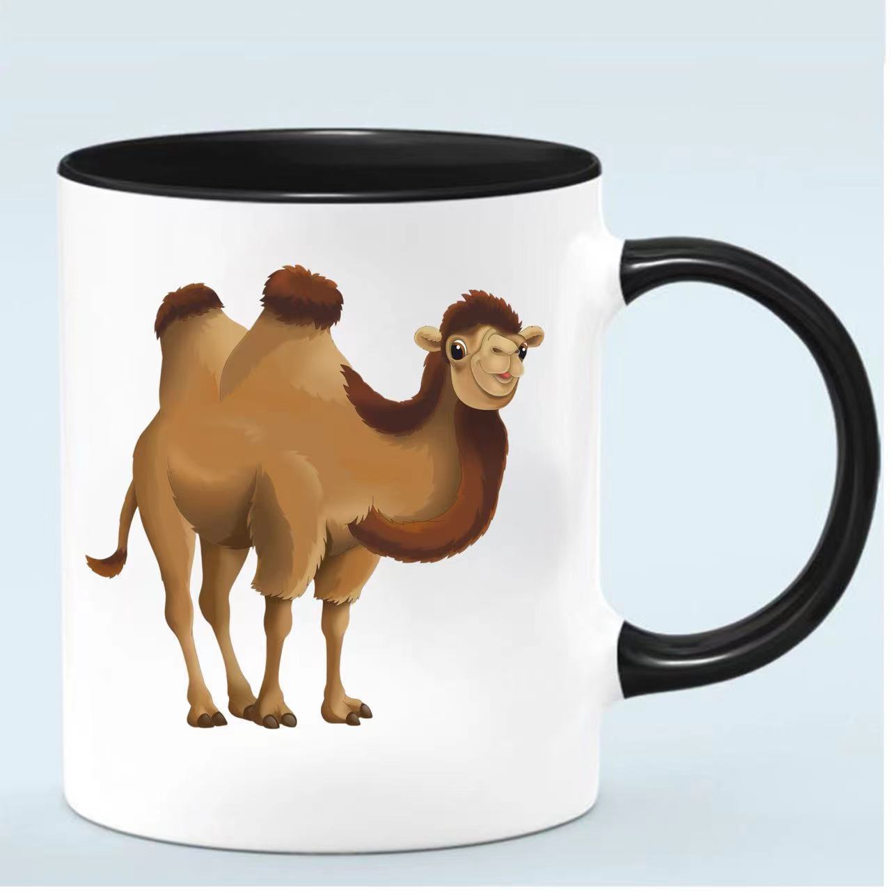 Tailorly Black Accent 11 oz Mug - adorable cartoon camel