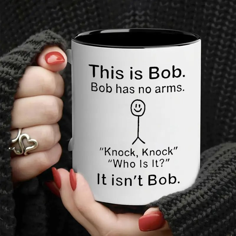 Tailorly Black Accent 11 oz Mug - funny bob face