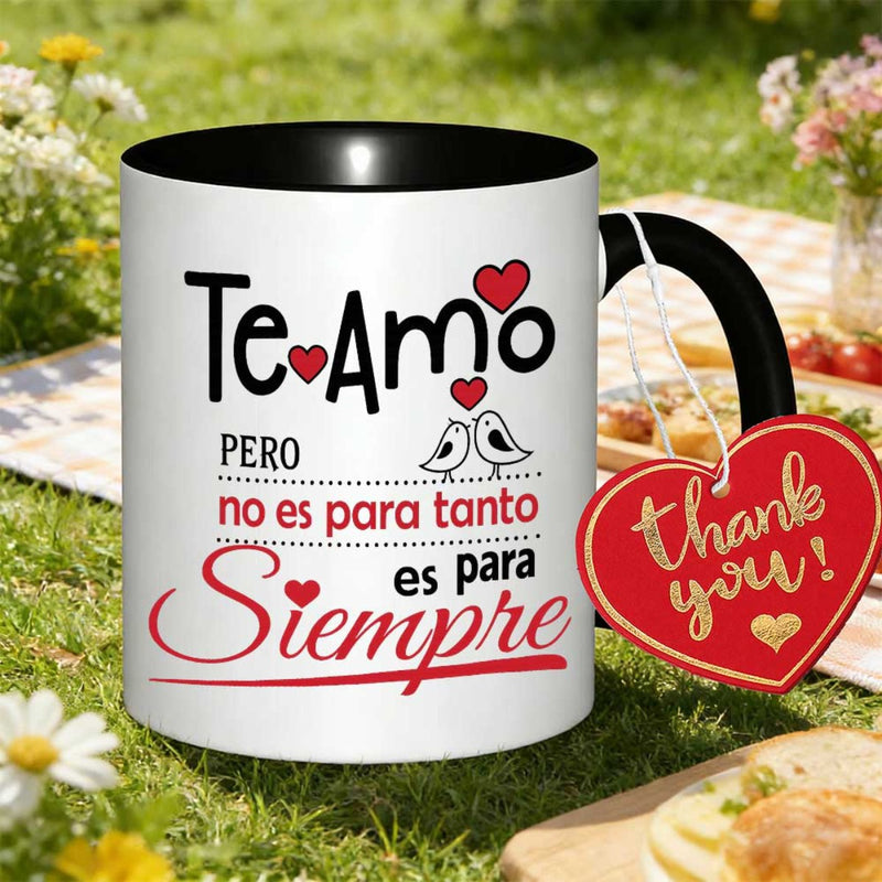 Tailorly Black Accent 11 oz Mug - i will love you printed