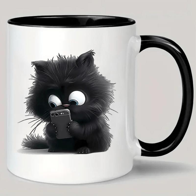 Tailorly Black Accent 11 oz Mug - black kitten
