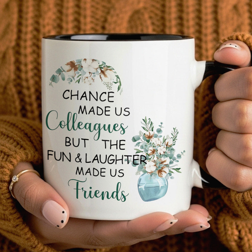 Tailorly Black Accent 11 oz Mug - floral theme