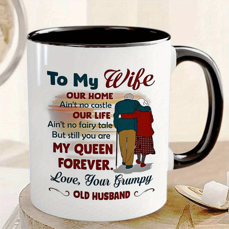 Tailorly Black Accent 11 oz Mug - husband wife messages