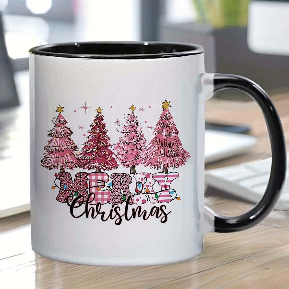 Tailorly Black Accent 11 oz Mug - vibrant pink christmas