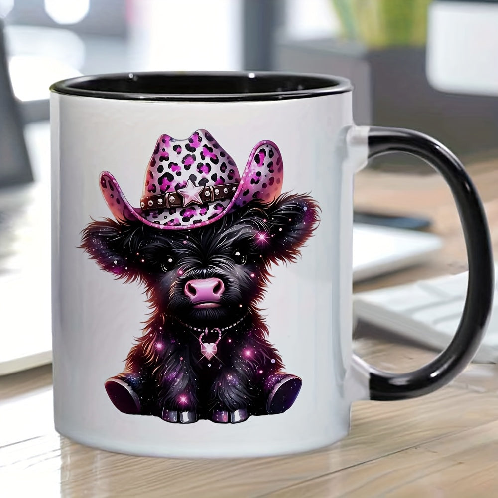 Tailorly Black Accent 11 oz Mug - hat cow
