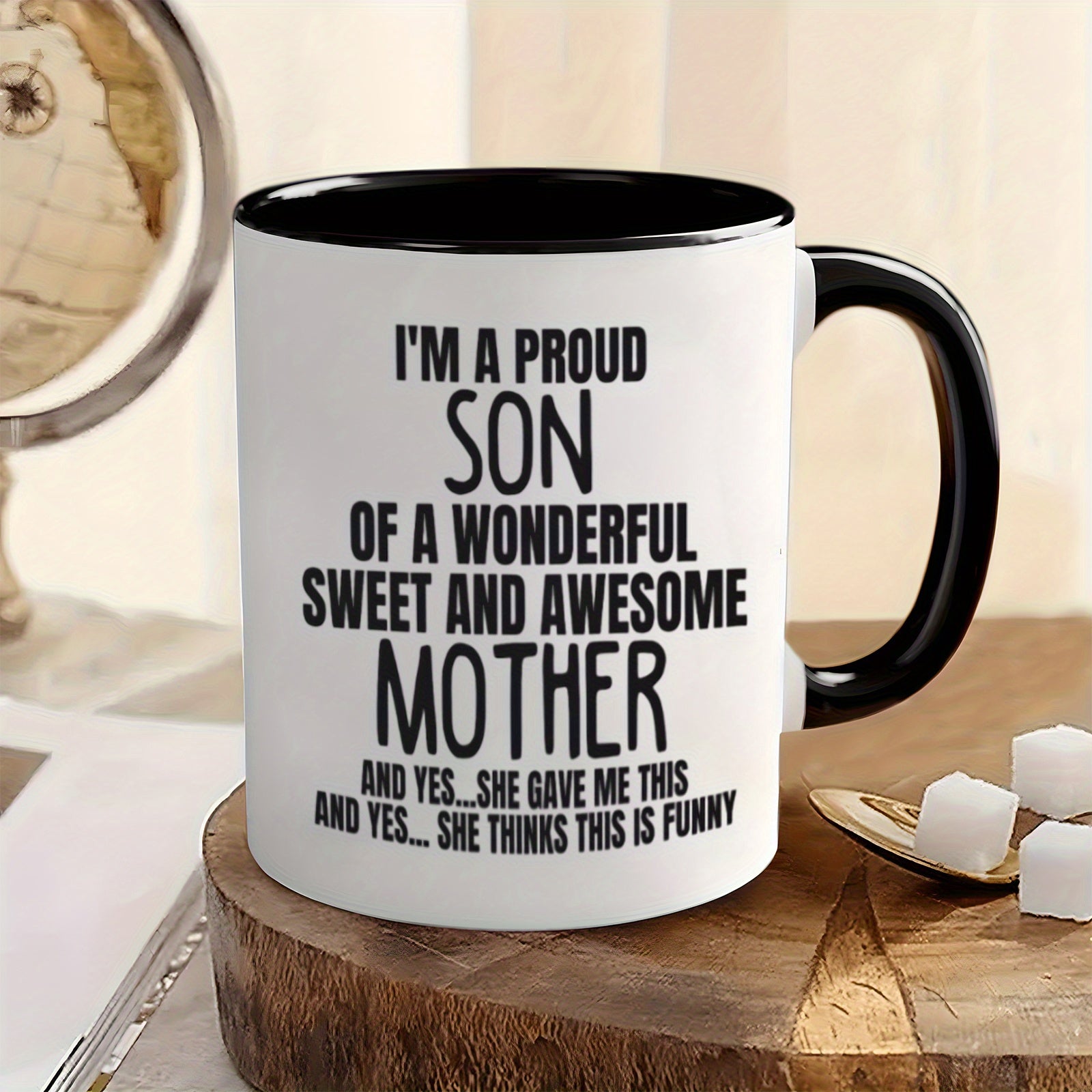Tailorly Black Accent 11 oz Mug - humorous family theme with funny quote