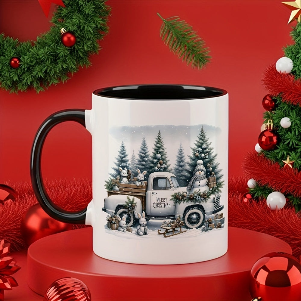 Tailorly Black Accent 11 oz Mug - vintage christmas style