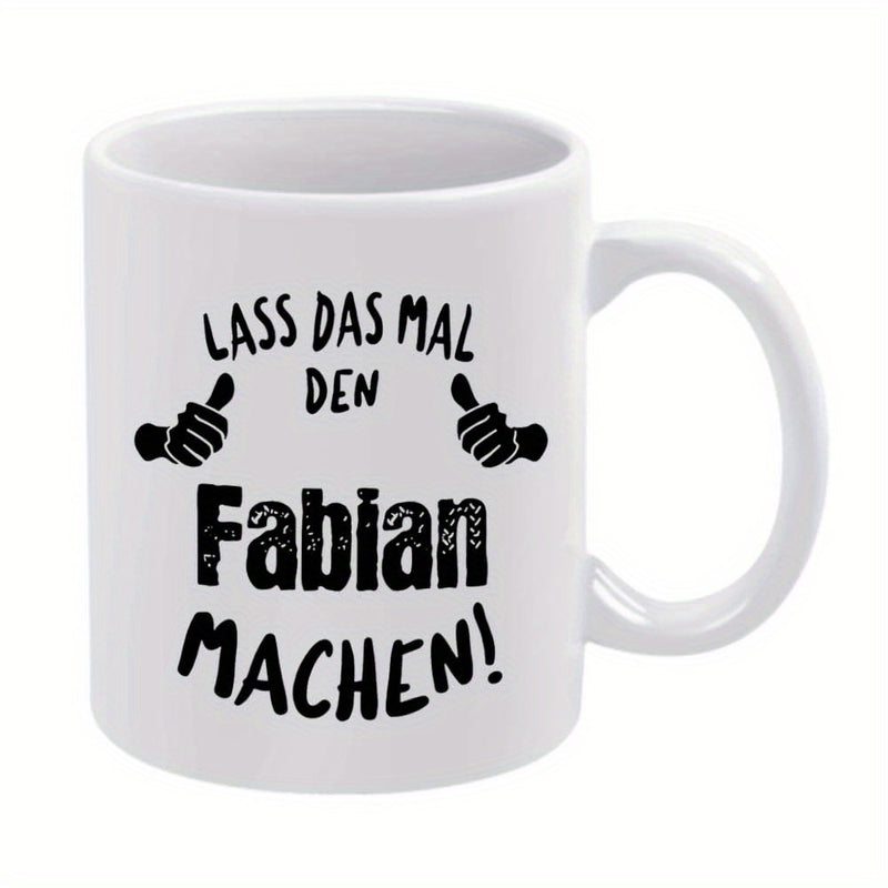 Tailorly White Ceramic 11 oz Mug - Cartoon Style Positive Approval Gesture With Double Thumbs Up Sign Hand