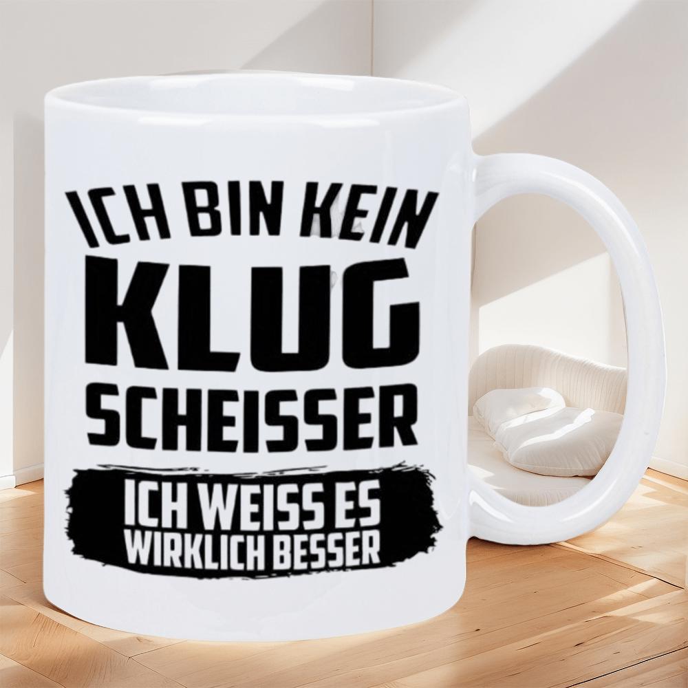 Tailorly White Ceramic 11 oz Mug - Bold Minimalist Black Typographic Quote Printed On Smooth Mug