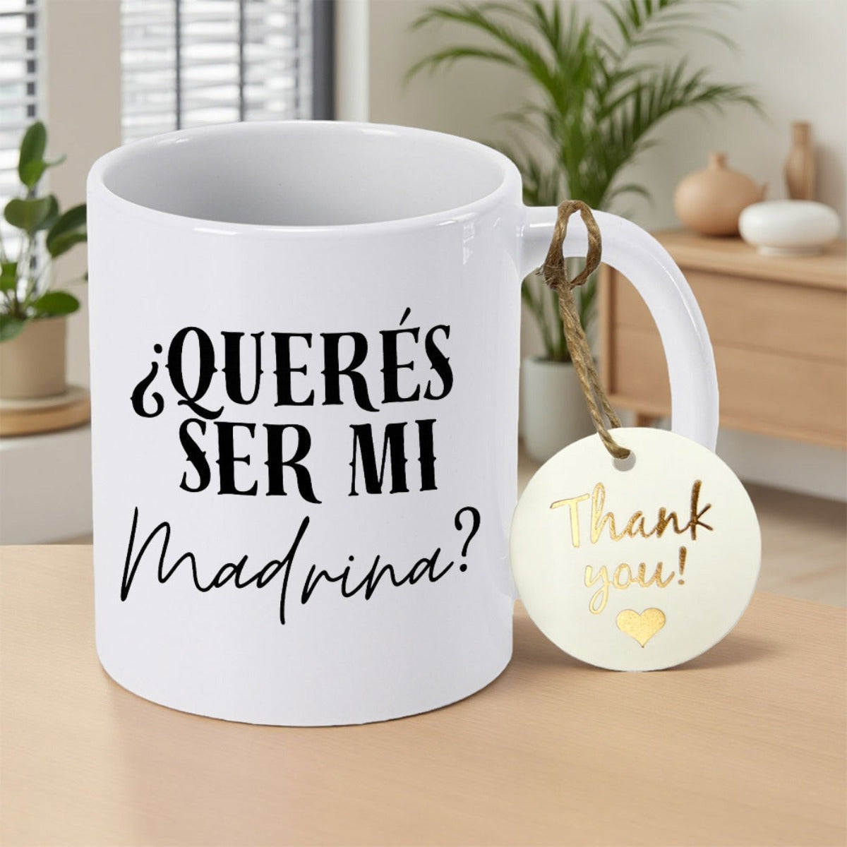 Tailorly White Ceramic 11 oz Mug - Thank You Elegant Ceramic Coffee Cup With Script Typography On A White Glossy Background Mug