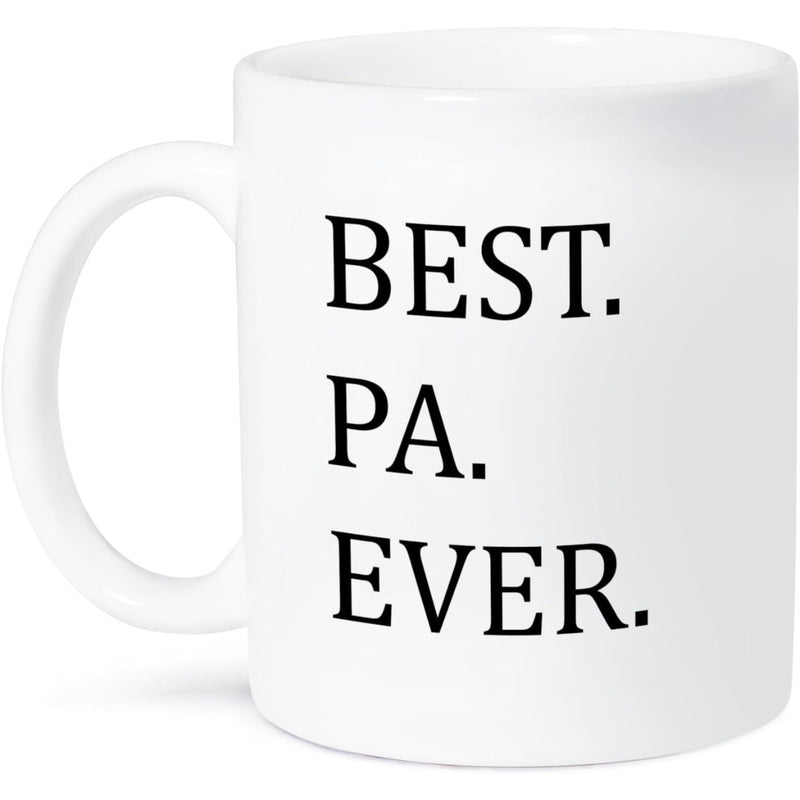 Tailorly White Ceramic 11 oz Mug - Best PA Ever Bold Classic Serif Font Minimalist Typography Sign